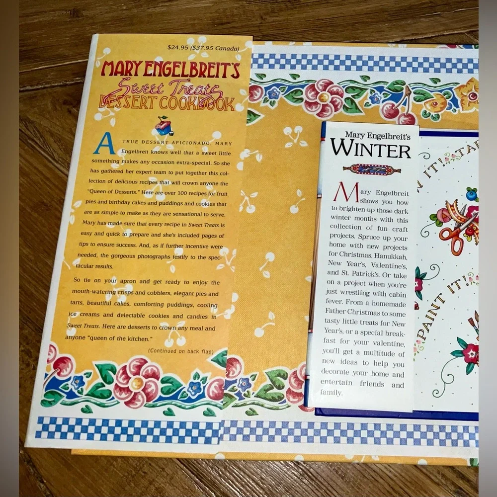 Mary Engelbreit books (2) - Sweet Treats Desserts Cookbook and Winter Craft Book